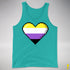 Nonbinary Pride 8-Bit Pixel Heart Premium Tank Top - Teal